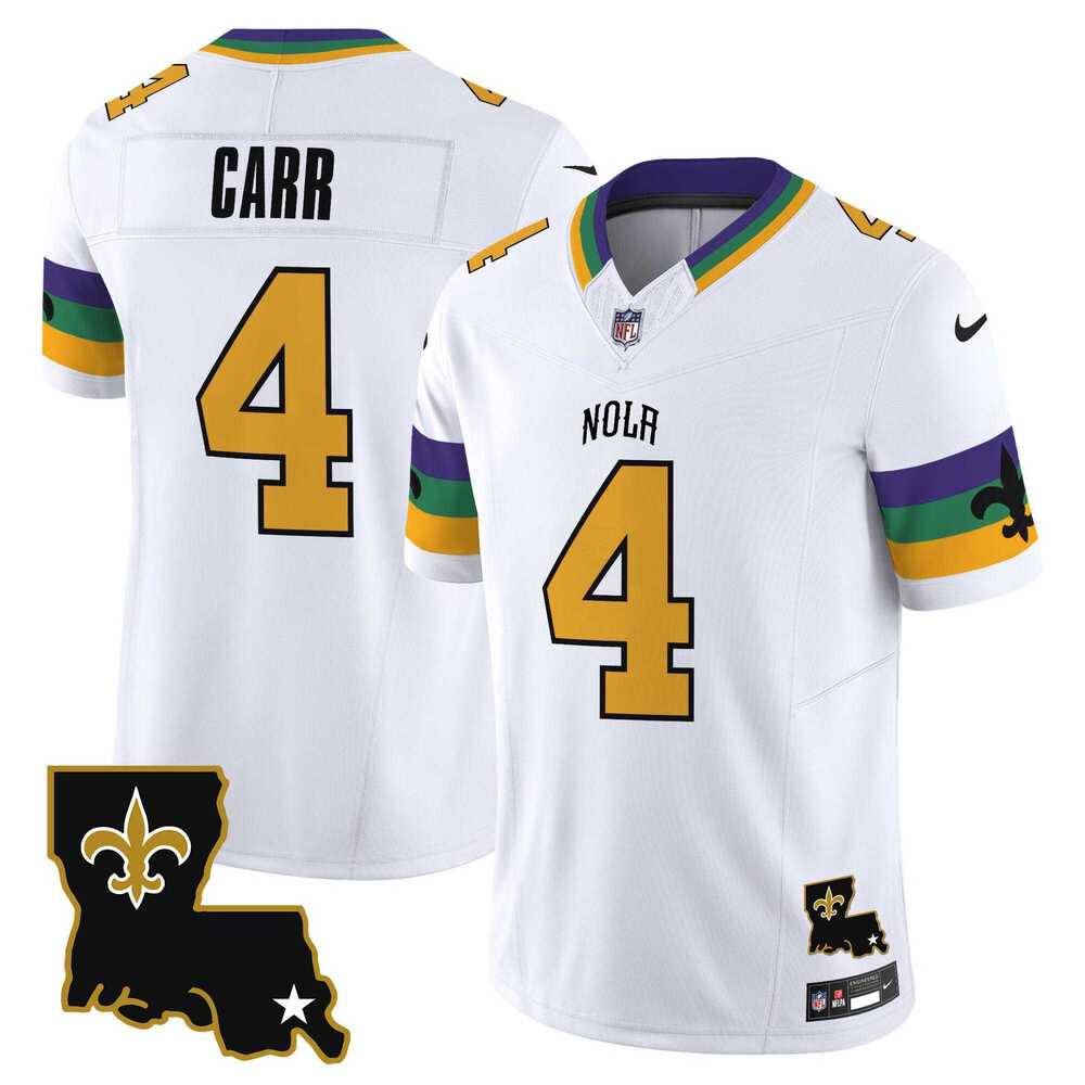 Men & Women & Youth New Orleans Saints #4 Derek Carr White 2024 F.U.S.E. Vapor Limited Stitched Jersey